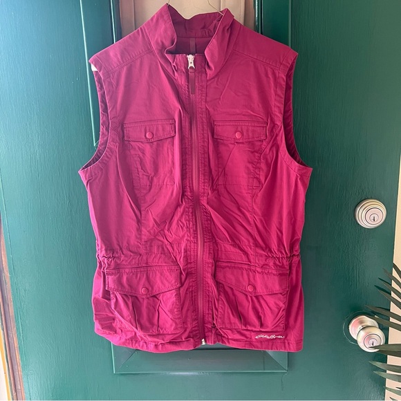 Eddie Bauer Burgundy Sleeveless Vest - Picture 1 of 10